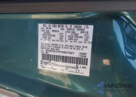 1996 Ford Windstar Wagon z USA, uszkodzony, nr VIN 2FMDA5145TBB57227